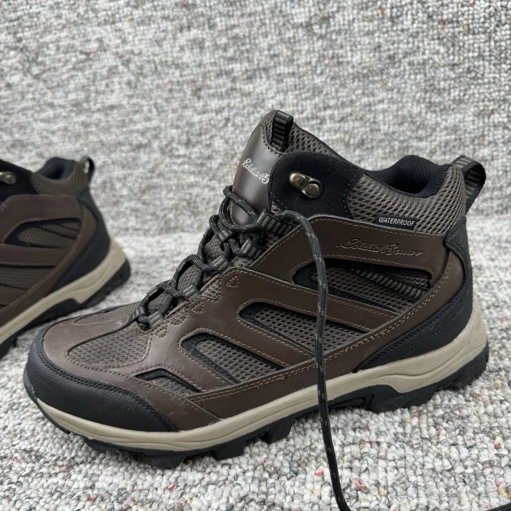 Eddie Bauer Graham Boots Mens 12 M Shoes Hiking Leather Waterproof Brown